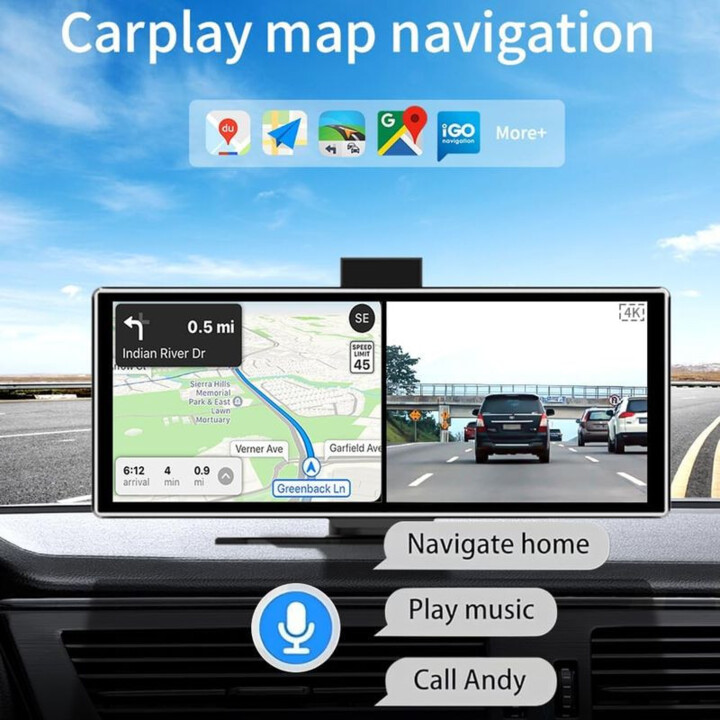 Dash Cam SD12602 Ecrã tátil universal de 11,26 polegadas Sem fios Carplay / Android Auto