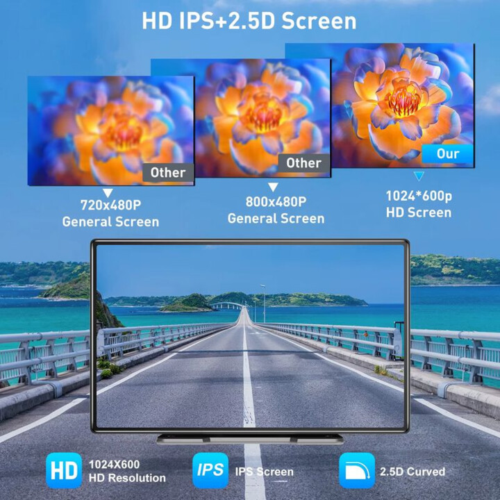 Dash Cam SD9060 Ecrã tátil universal de 9 polegadas Sem fios Carplay/Apple/Android