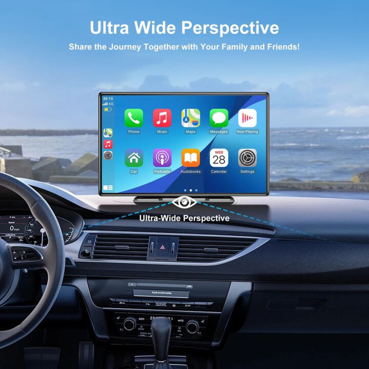 Dash Cam SD9060 Ecrã tátil universal de 9 polegadas Sem fios Carplay/Apple/Android