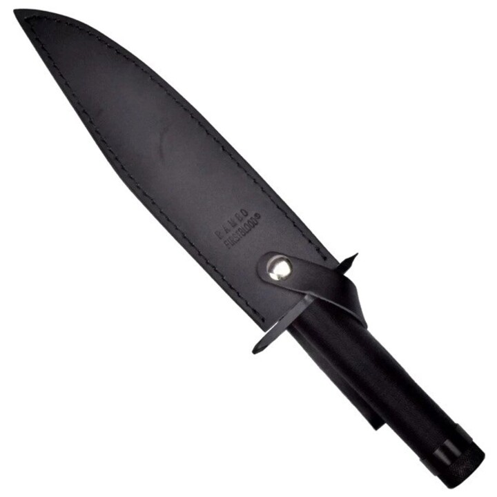Cinema Classic Rambo I Cuchillo grande con vaina de cuero CC-H1 360 mm Negro