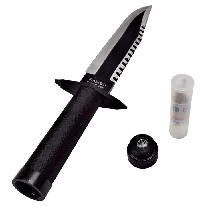 Cinema Classic Rambo I Cuchillo grande con vaina de cuero CC-H1 360 mm Negro