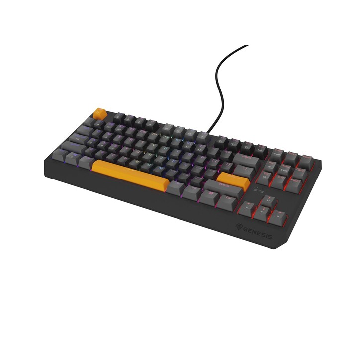 Tastiera da gioco GENESIS Thor 230 TKL USB + RF Wireless + Bluetooth QWERTY Nero, Grigio, Arancione