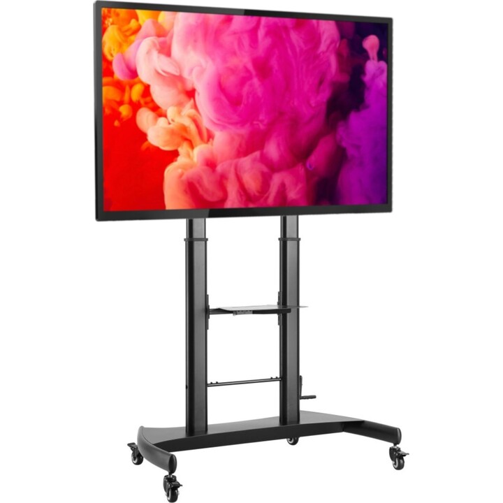 TECHLY ICA-TR36 Support de sol en acier pour TV, réglable en hauteur, noir