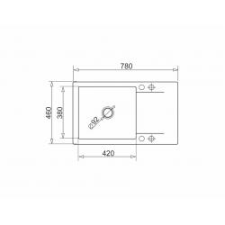 Sink KORFU 78x46 1B 1D black