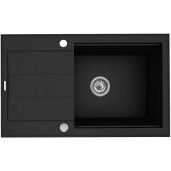 Fregadero de granito con escurridor Pyramis Sparta Plus Lux 070 083 701 78X48 1B 1D Negro