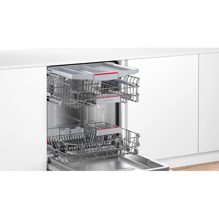 Bosch, Serie 4 SMV4EVX00E, Lavavajillas totalmente integrable para 14 cubiertos con EfficientDry, Blanco