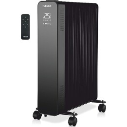Haeger Digital XI, 2500W Digital Oil Radiator with 11 Fins and Remote Control Management, Black