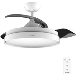 Cecotec Energysilence Aero 4280, ventilador de techo, cuchillas retráctiles, lámpara, blanco