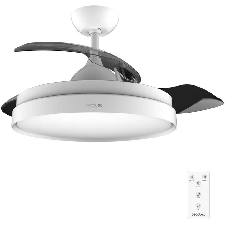CECOTEC Energysilence Aero 4280, ventilateur de plafond, lames rétractables, lampe, blanc