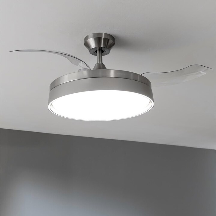 Cecotec Energysilenz Aero 4280, Deckenventilator, einziehbare Klingen, Lampe, Stahl