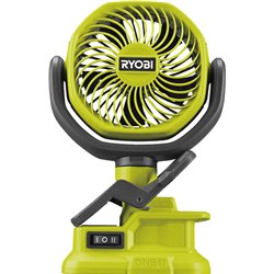 Ryobi RCF18-0 18V One + sans fil, ventilateur de pince 10 cm, hyper green