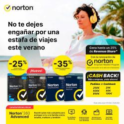 Promoción 25% Descuento Norton 360 Advanced 200Gb / 1 Usuario / 10 Dispositivos / 1 Año / Box / 21468805