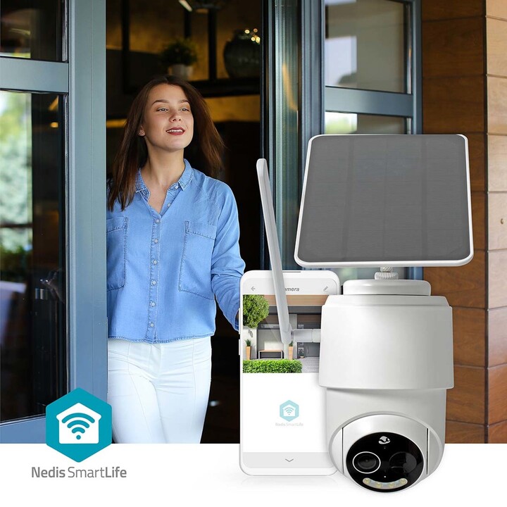 Câmera de vigilância Nedis SIMCBO50WT, câmera de segurança IP externa com sensor de movimento de 1920 x 1080 pixels e teto
