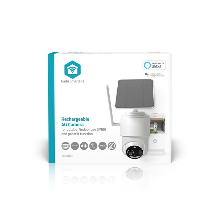 Câmera de vigilância Nedis SIMCBO50WT, câmera de segurança IP externa com sensor de movimento de 1920 x 1080 pixels e teto
