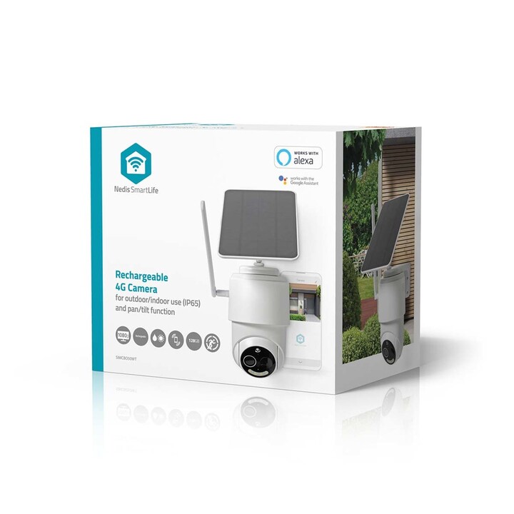 Câmera de vigilância Nedis SIMCBO50WT, câmera de segurança IP externa com sensor de movimento de 1920 x 1080 pixels e teto