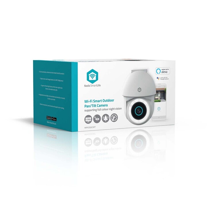 Câmera de vigilância Nedis WIFICO22CWT, câmera de segurança IP externa com sensor de movimento, 1920 x 1080 pixels, teto/parede