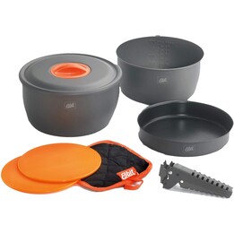 Batería de cocina de aluminio disponible con 3 placas.