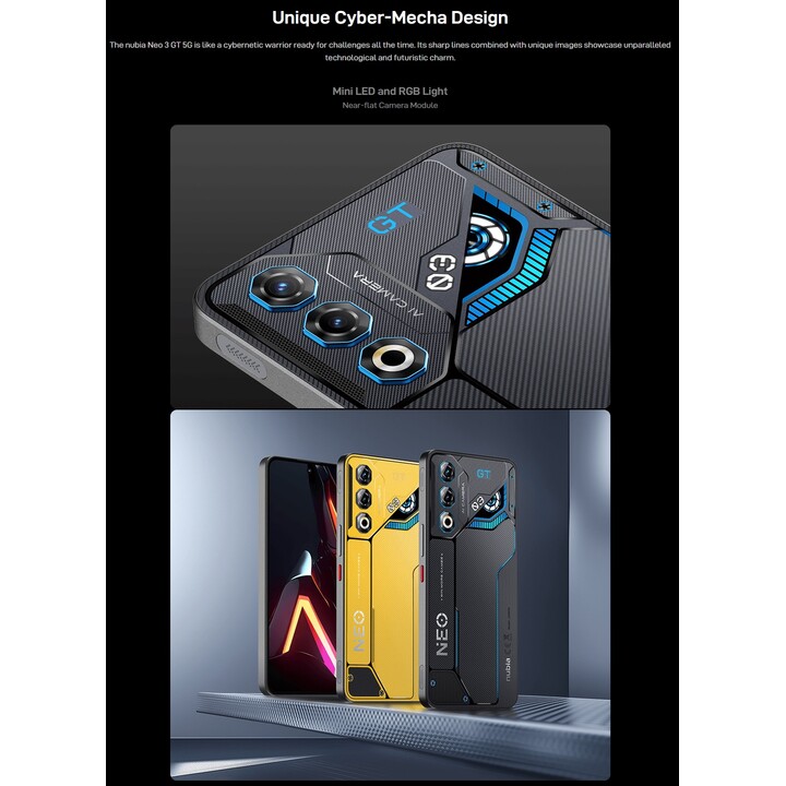 Nubia Neo 3 GT 5G, 12 GB 256 GB, 6,8 OLED FHD+, 5000 mAh, Giallo