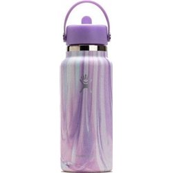 Botella térmica Hydro Flask de 946 ml (32 oz) con tapa ancha y flexible con pajita - Morado gelatina