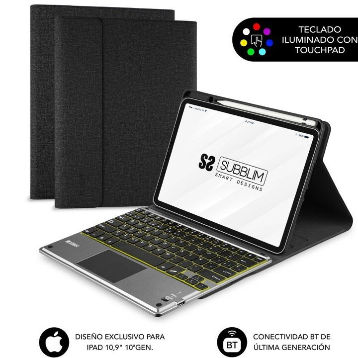 Custodia con tastiera Subblim KeyTab Pro BT per iPad 10.9 (10a generazione)/Nero
