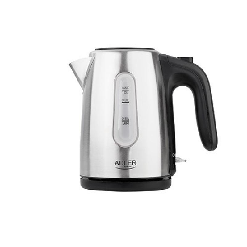 Adler AD 1273 tetera eléctrica 1 L 1200 W Negro, Avellana, Acero inoxidable