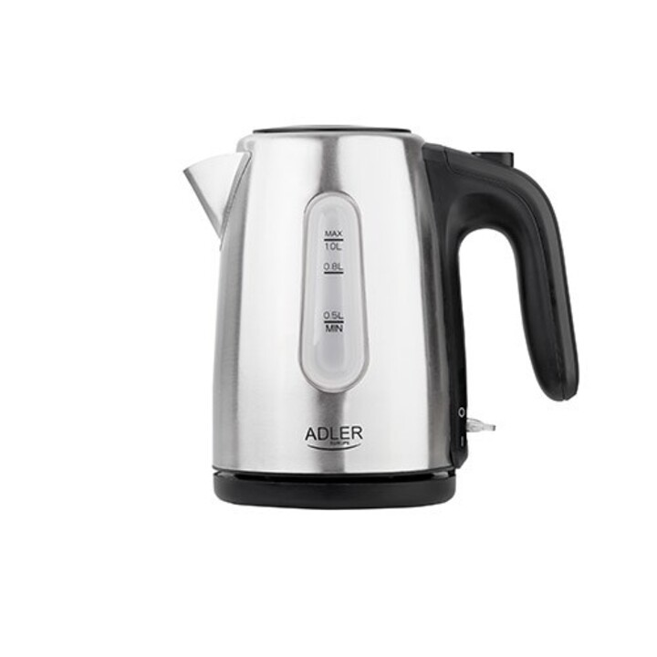 Adler AD 1273 tetera eléctrica 1 L 1200 W Negro, Avellana, Acero inoxidable