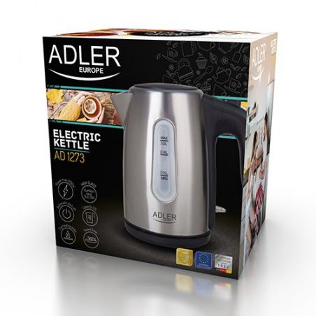 Adler AD 1273 tetera eléctrica 1 L 1200 W Negro, Avellana, Acero inoxidable