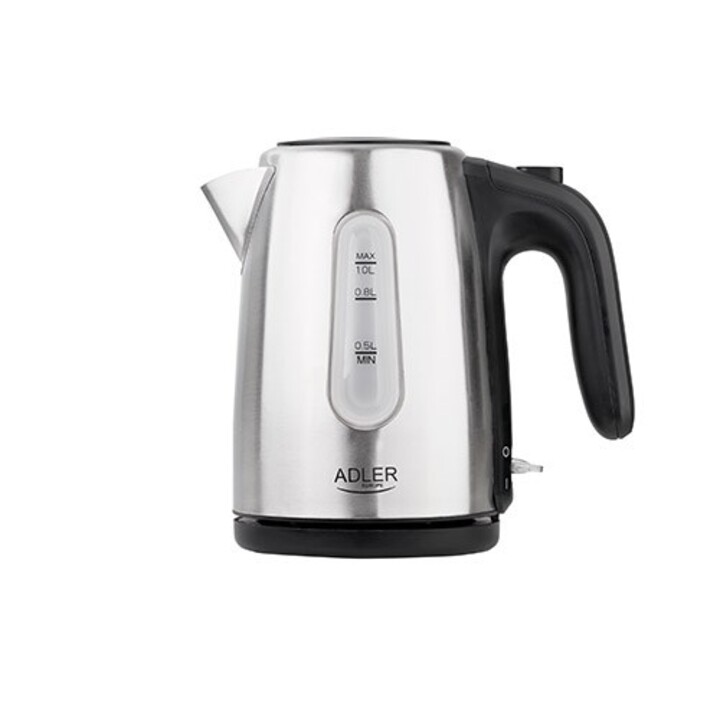Adler AD 1273 tetera eléctrica 1 L 1200 W Negro, Avellana, Acero inoxidable