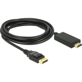 DELOCK Kabel Displayport 1.2 Stecker - High Speed HDMI-A Stecker Passiv 4K 3 m schwarz