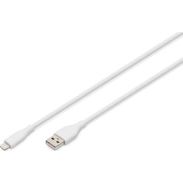 DIGITUS Silicone Lightning Cable, USB-A to Lightning 1m, White