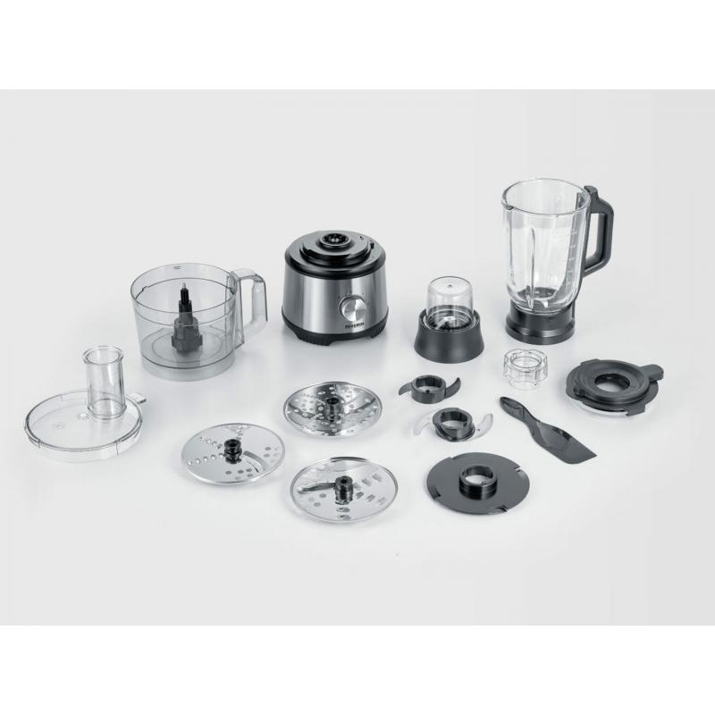 Severin KM 3892 robot de cocina 1200 W 1,5 L Negro, Acero inoxidable, Transparente