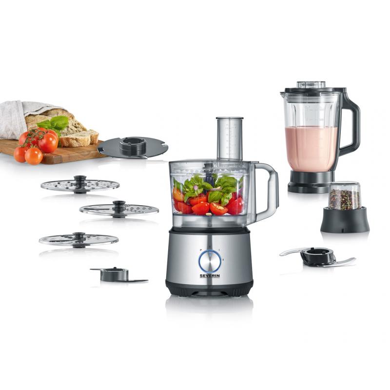 Severin KM 3892 robot de cocina 1200 W 1,5 L Negro, Acero inoxidable, Transparente