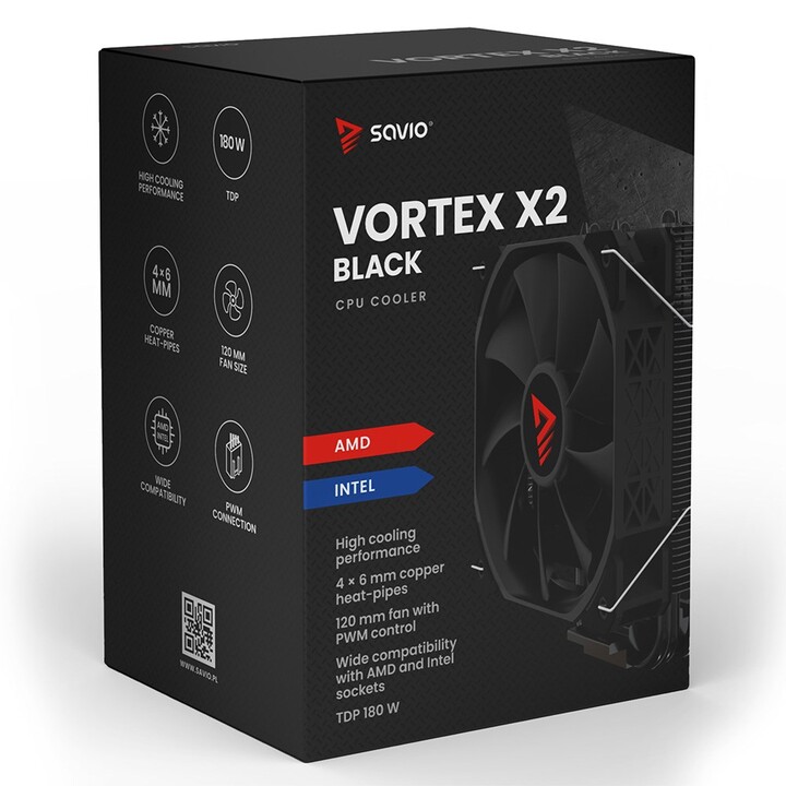 SAVIO VORTEX X2 BLACK CPU Heatsink