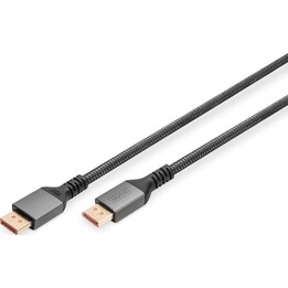 DIGITUS Cable de conexión DisplayPort 16K, versión 2.1, 1 m, 80G, negro