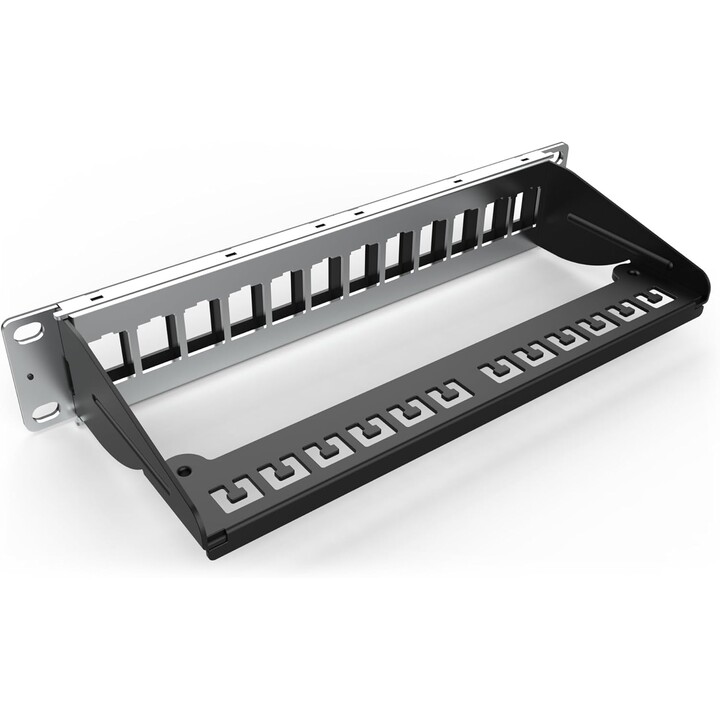 Digitus Patch Panel Modulare, 12 porte, supporto per rack da 10 pollici 1U, campo Distributore del modulo Keystone, schermato, n