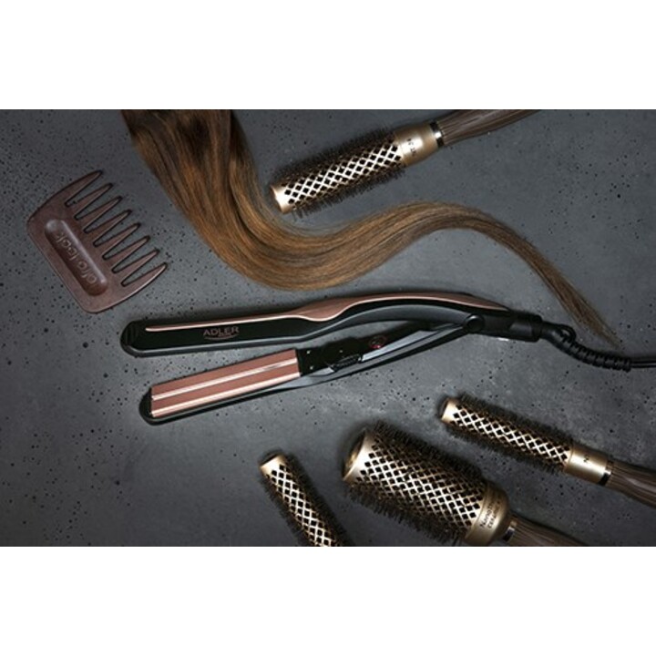 Adler AD 2318 Utensilio de peinado Plancha de pelo Caliente Negro, Coral 120 W