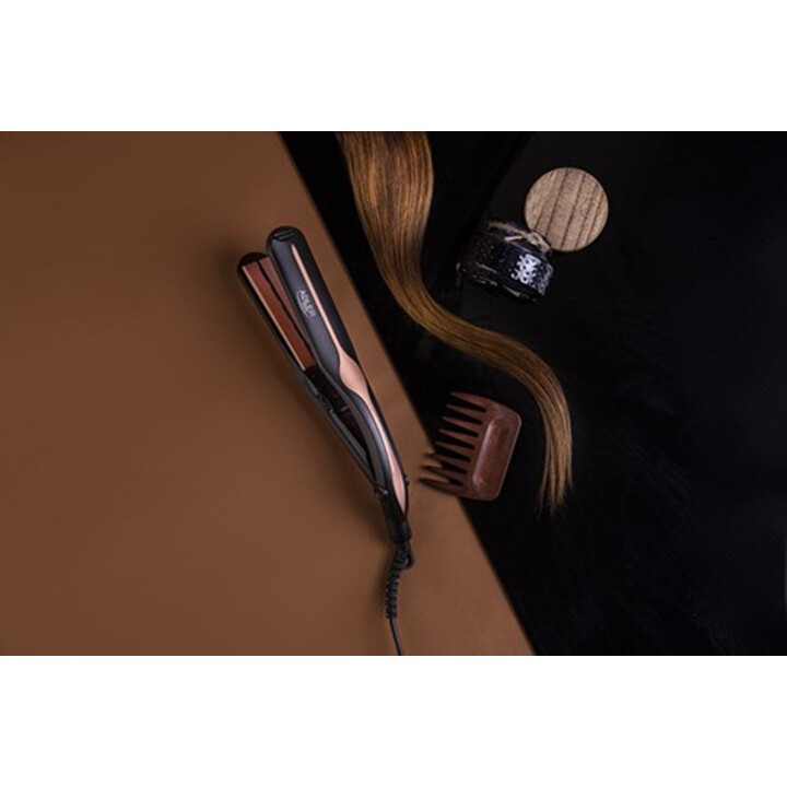 Adler AD 2318 Utensilio de peinado Plancha de pelo Caliente Negro, Coral 120 W