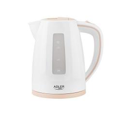 Adler AD 1264 tetera eléctrica 1,7 L 2200 W Avellana, Blanco