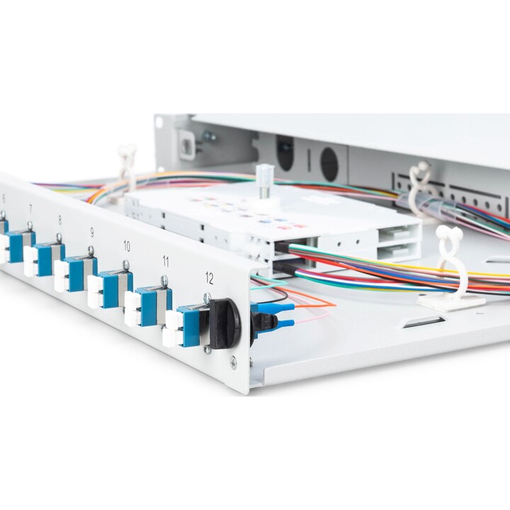 DIGITUS Caja de empalme de fibra óptica, equipada, LC, OS2, Gris