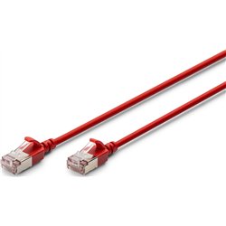 Cabo de conexão DIGITUS CAT 6A F/FTP Slim 5,00m vermelho