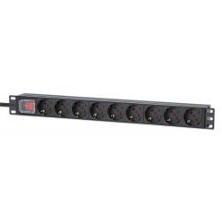 Intellinet 715133 unidad de distribución de energía (PDU) 9 salidas AC 1U Negro