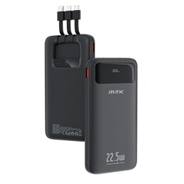 PowerBank TD2132 Tipo C / 10000 mAh / 4xTipo C / MicroUSB / USB / QC 22,5 W / Preto / MTK 0251322