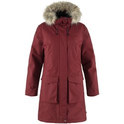 Parka Fjallraven Nuuk Lite para mujer, color rojo burdeos