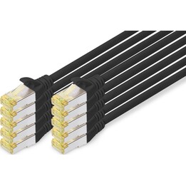Cable de conexión DIGITUS CAT 6A S/FTP. 10 unidades. 0,5 m. negro