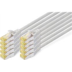Câble de brassage DIGITUS CAT 6A S/FTP. 10 Coincés. 0,5m. gris