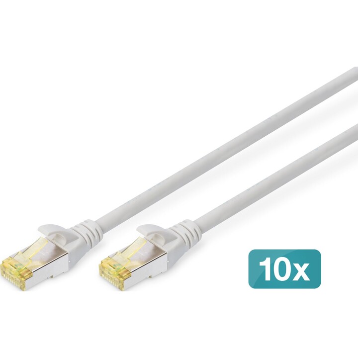 Cavo patch S/FTP CAT 6A DIGITUS. 10 pezzi. 0,5 m. grau