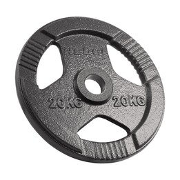 Disco olimpico in ghisa da 20 kg, foro da 51 mm, con impugnature, REBEL ACTIVE