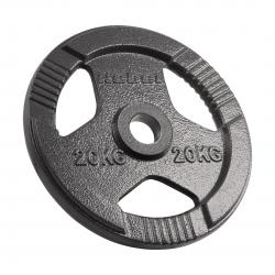Olympic cast iron weight plate 20kg, 51mm hole, with grips, REBEL ACTIVE