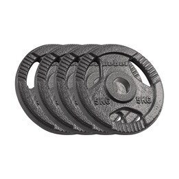 Conjunto de pesos olímpicos de ferro fundido 4x5kg, furo de 51mm, disco com alças, REBEL ACTIVE