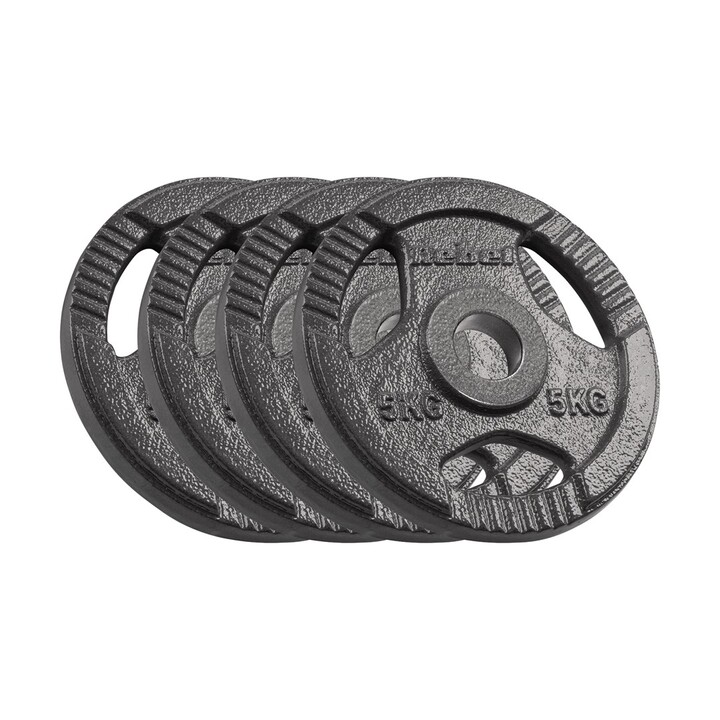 Cast iron Olympic weight set 4x5kg, 51mm hole, disc with handles, REBEL ACTIVE